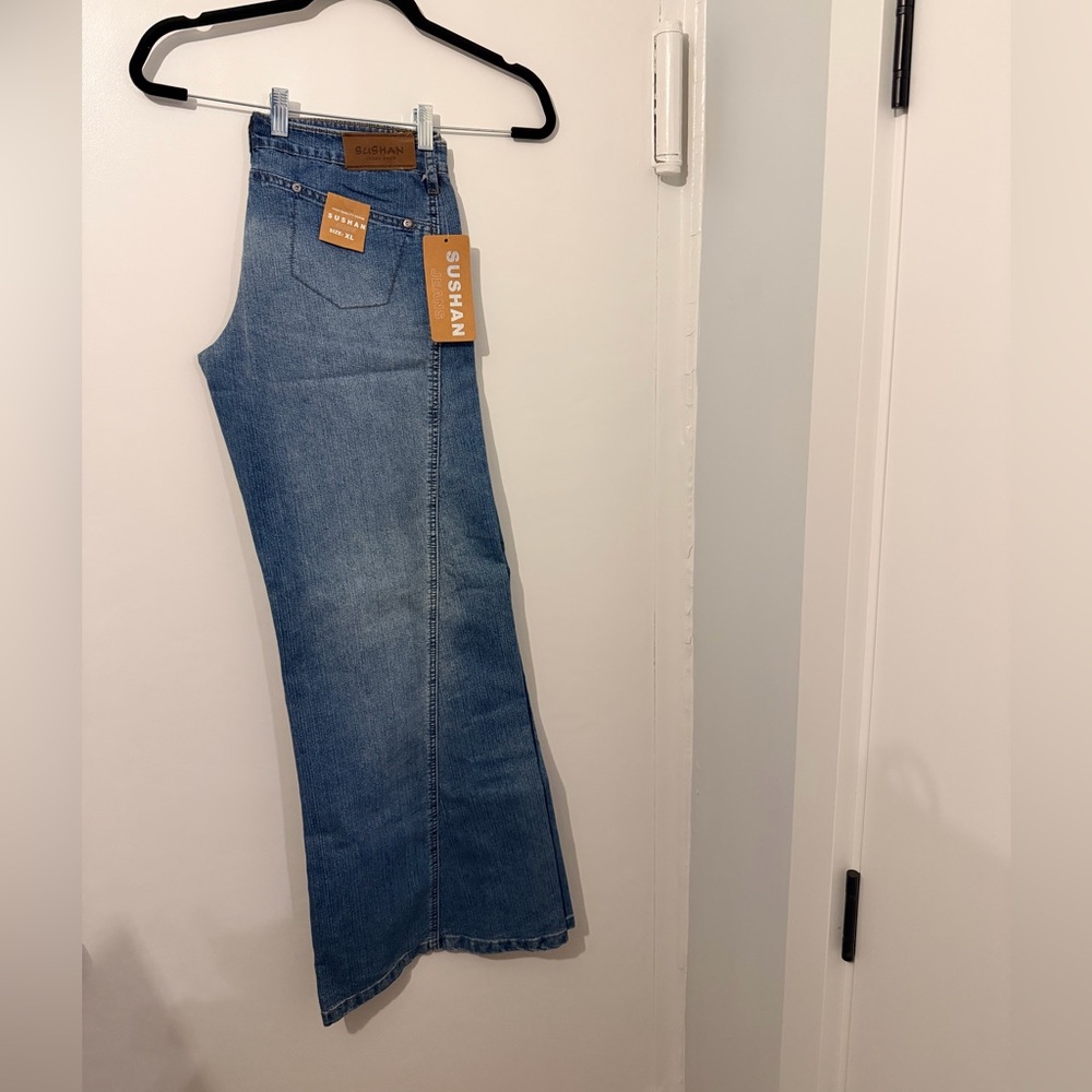 Women's Wide Leg Blue Jeans